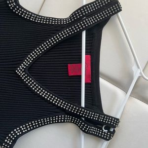 carina rib knit bedazzled tank